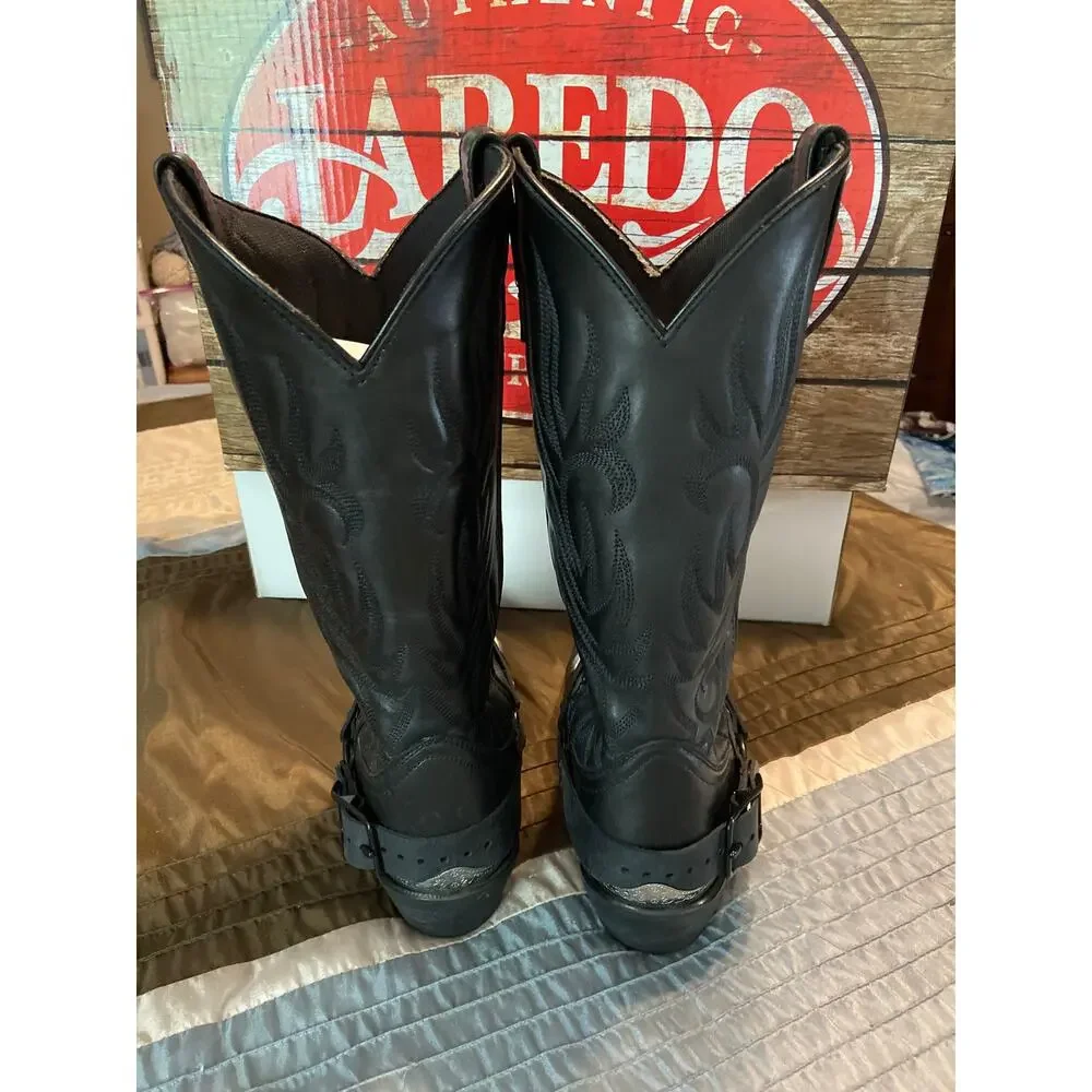 Laredo Men's McComb Western Black Trucker CB cowboy boots size 10.5 D